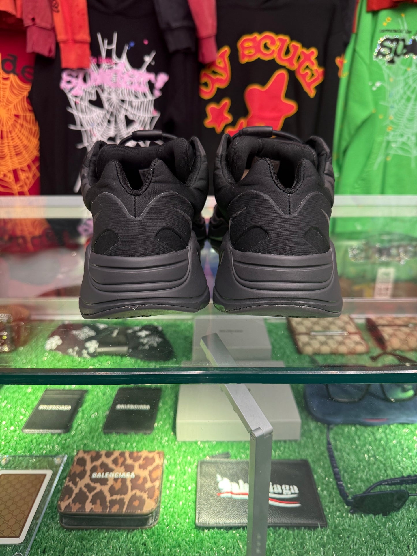 ADIDAS YEEZY BOOST MNVN TRIPLE BLACK (PRE-OWNED W/ BOX)