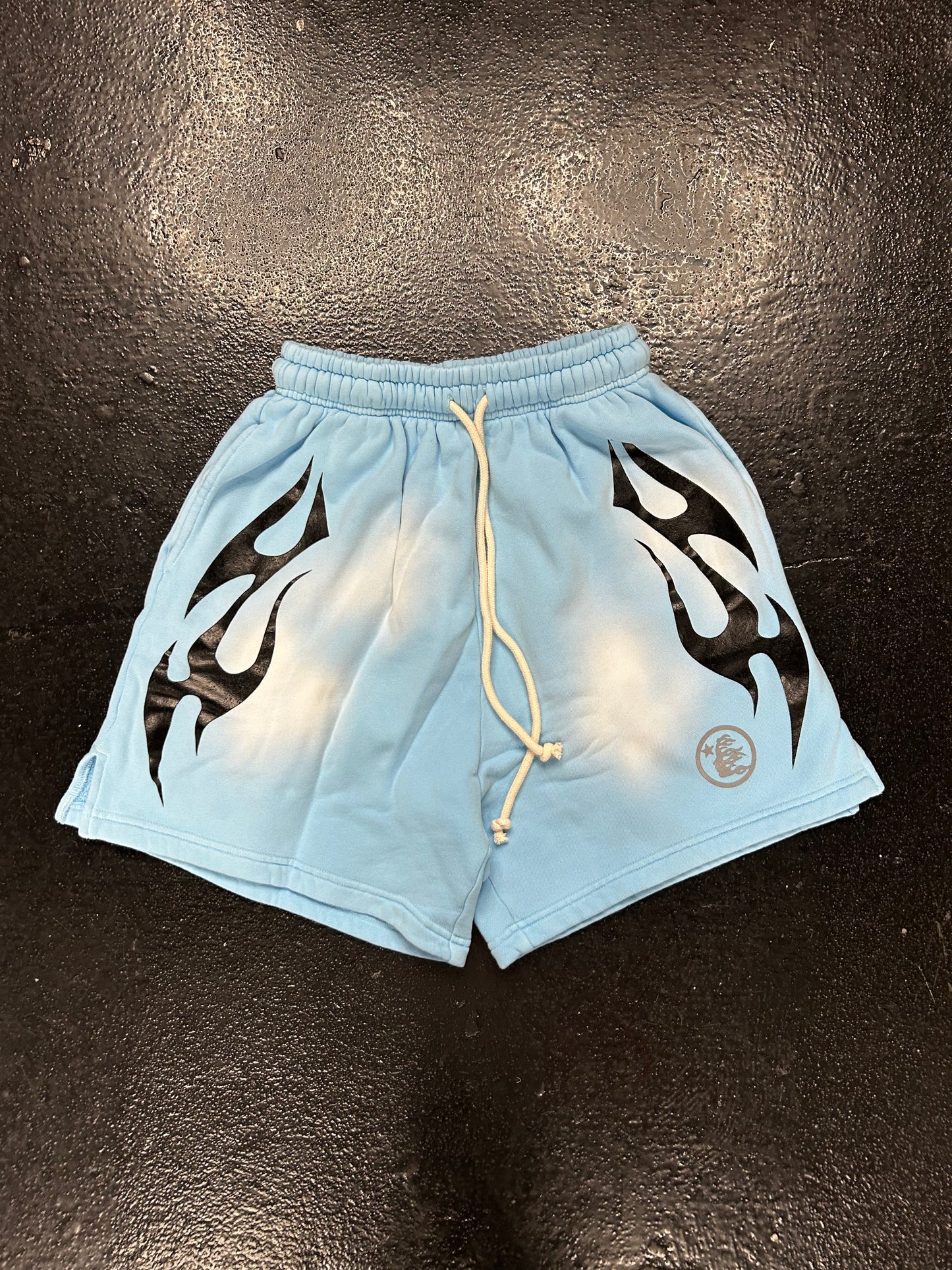 HELLSTAR FLAME BLUE SWEAT SHORTS (BRAND NEW)