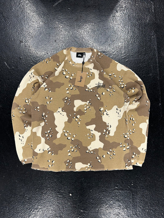 STUSSY DESERT CAMO THERMAL LONG SLEEVE (BRAND NEW)