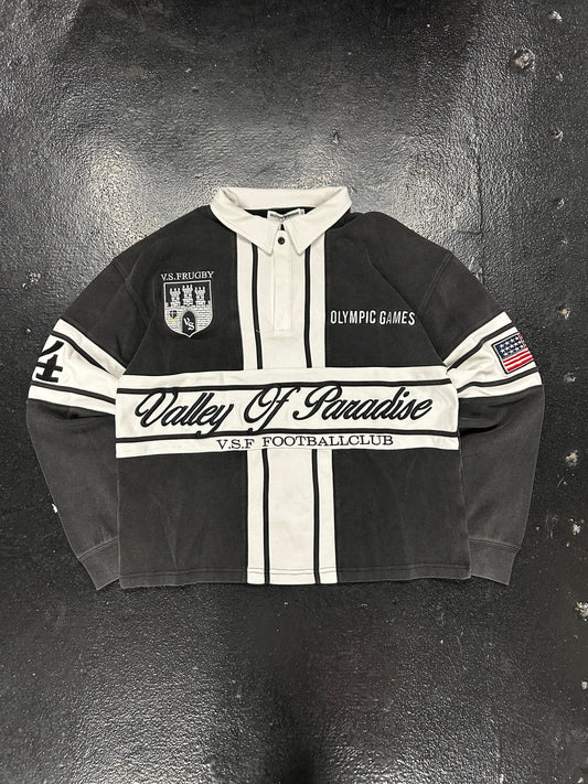 VALE VALLEY OF PARADISE BLACK WHITE POLO LONG SLEEVE (BRAND NEW)