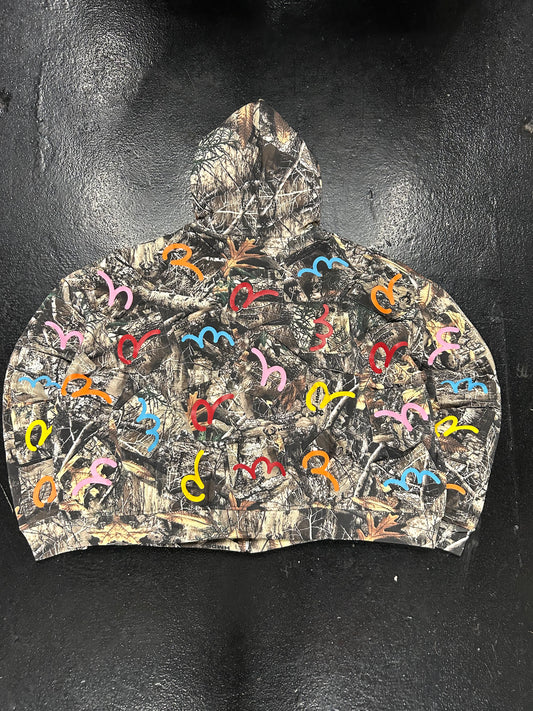 HAPPY MEMORIES HMDD CAMO ZIP UP POCKETS HOODIE (BRAND NEW)