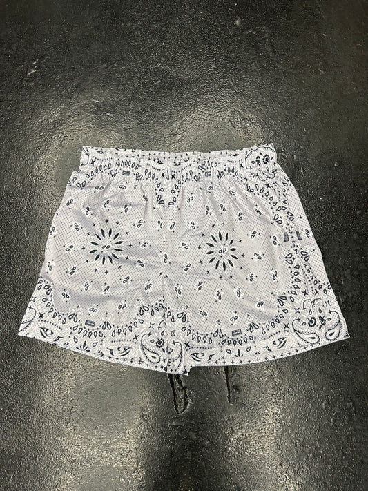 BRAVEST STUDIOS MESH GREY PAISLEY SHORTS (BRAND NEW)