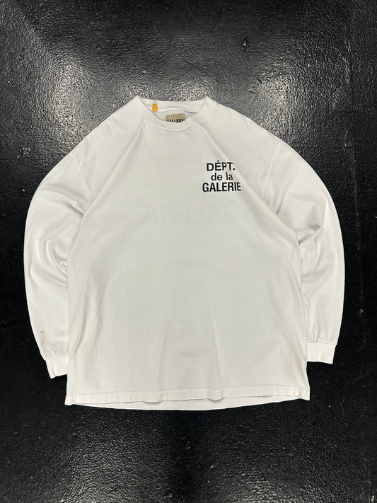 GALLERY DEPT BLUE LOGO WHITE LONGSLEEVE (PRE OWNED)