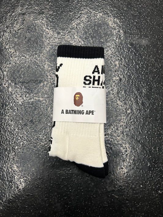 BAPE APE WHITE SOCKS (BRAND NEW)