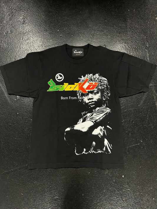 SICKO BORN IN PAIN RASTA BLACK TEE (VNDS)