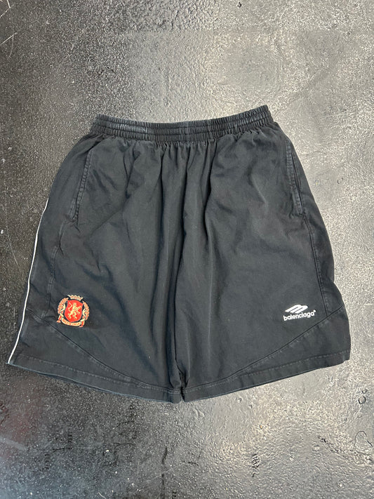 BALENCIAGA FOOTBALL SOCCER BLACK SHORTS (PRE OWNED)