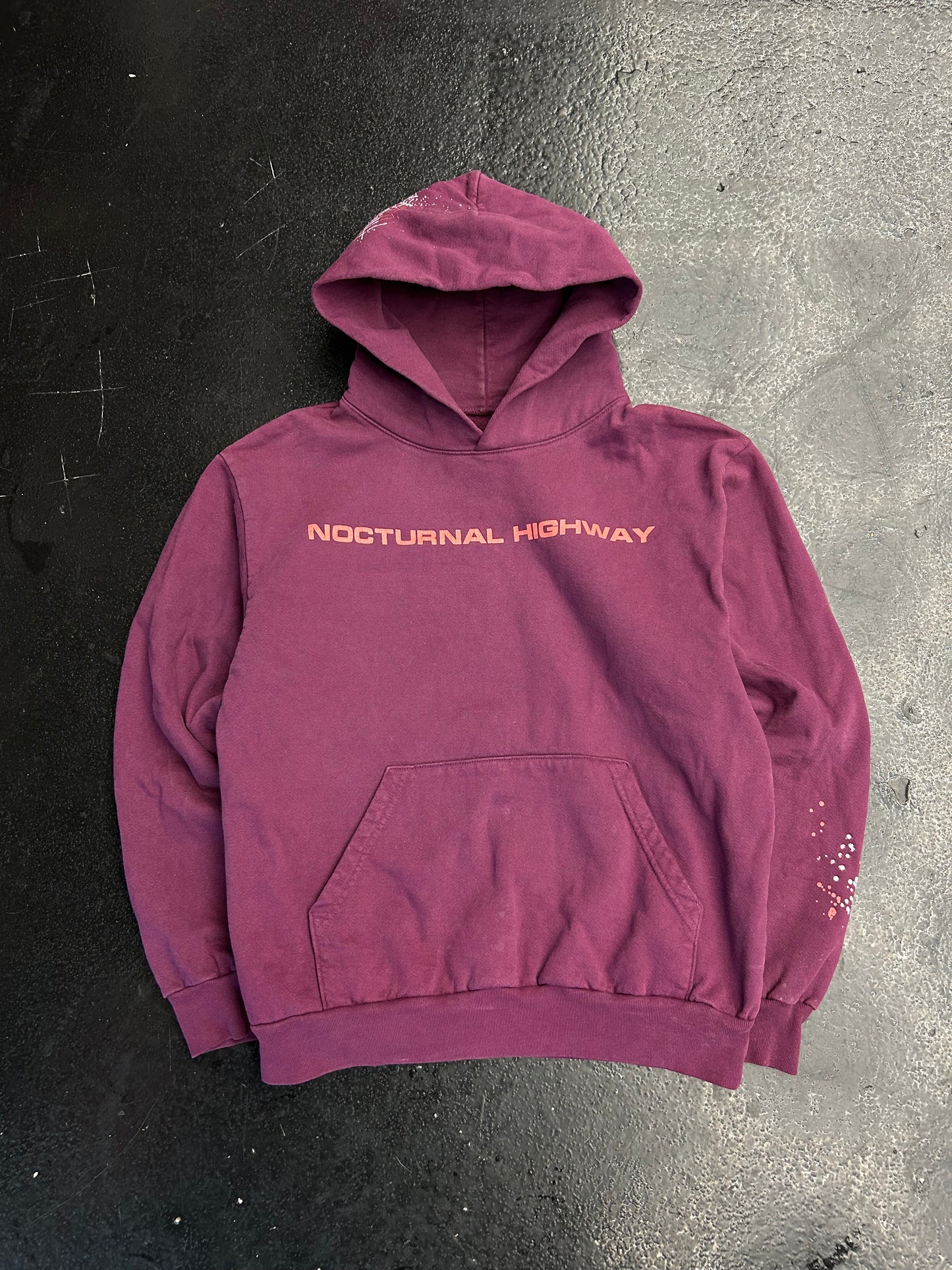 SP5DER NOCTURNAL HIGHWAY BURGUNDY HOODIE (PRE OWNED)