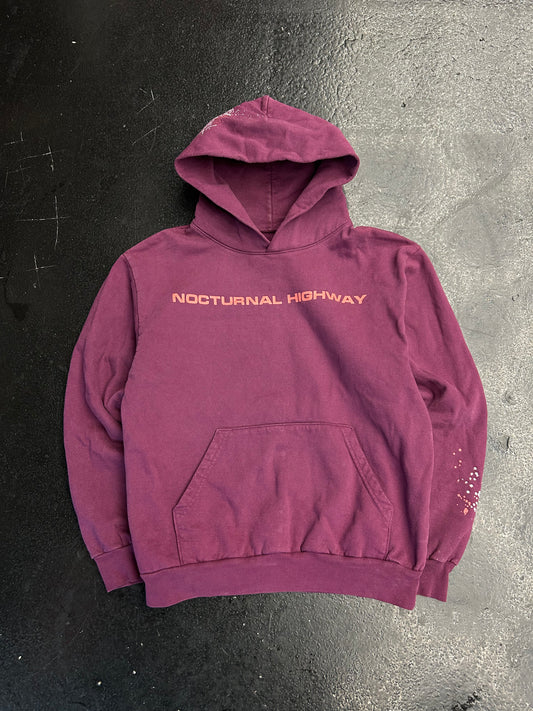 SP5DER NOCTURNAL HIGHWAY BURGUNDY HOODIE (PRE OWNED)