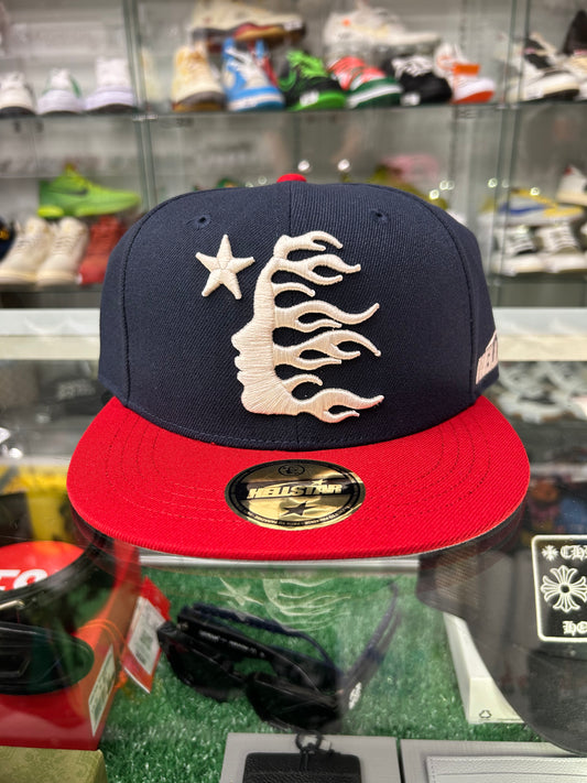 HELLSTAR BLUE RED FITTED HAT (SIZE 7 3/8) (BRAND NEW)