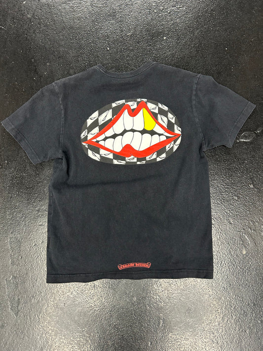 CHROME HEARTS MATTY BOY GOLD TOOTH BLACK TEE (PRE OWNED)