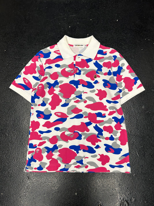 BAPE POLO PINK BLUE CAMO POLO (PRE OWNED)