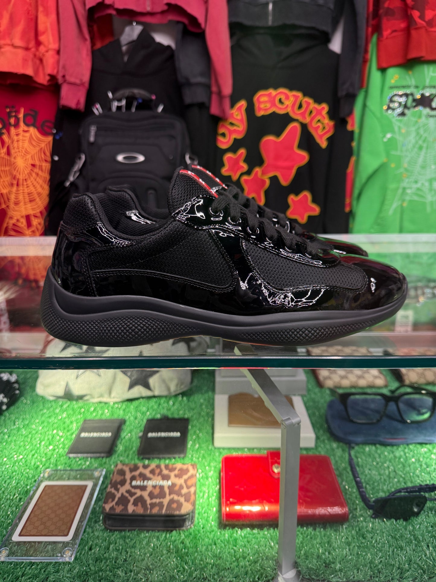 PRADA AMERICA CUPS PATENT LEATHER (PRE-OWNED NO BOX)