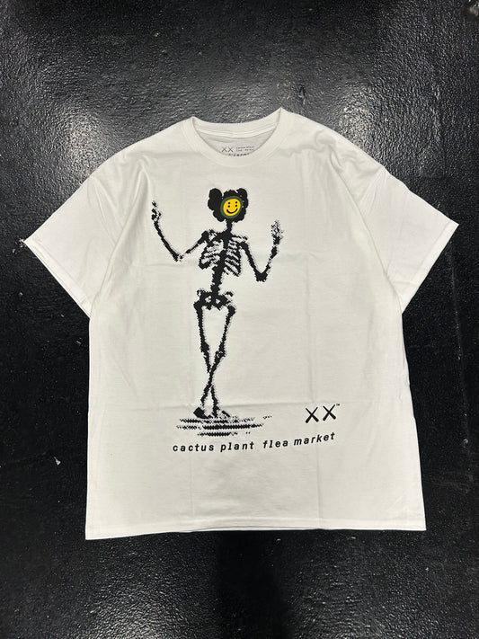 CACTUS PLANT FLEA MARKET SKELETON WHITE TEE (BRAND NEW)