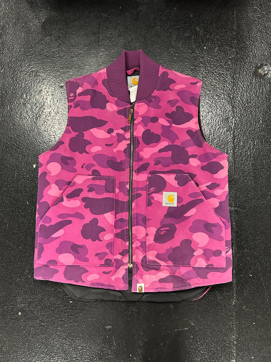 BAPE X CARHARTT PURPLE CAMO VEST (PRE-OWNED)
