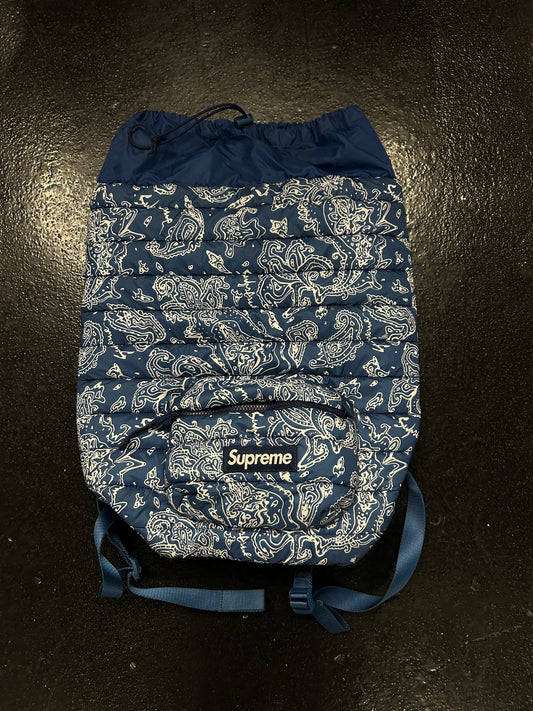 SUPREME BLUE PAISLEY PUFFER BACKPACK (PRE-OWNED)