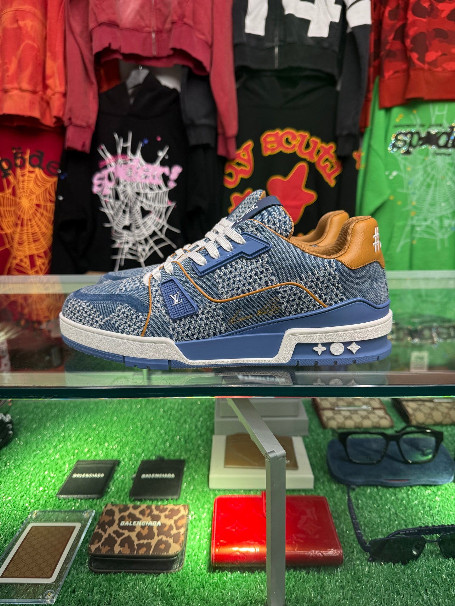 LOUIS VUITTON LV TRAINER BLUE DAMIER 3D DENIM (BRAND NEW)