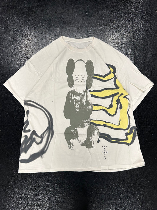 KAWS X CACTUS JACK X FRAGMENT WHITE YELLOW TEE (BRAND NEW)