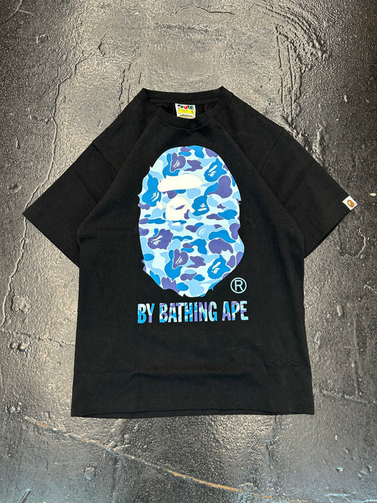 BAPE BLUE CAMO APE HEAD BLACK TEE (BRAND NEW)