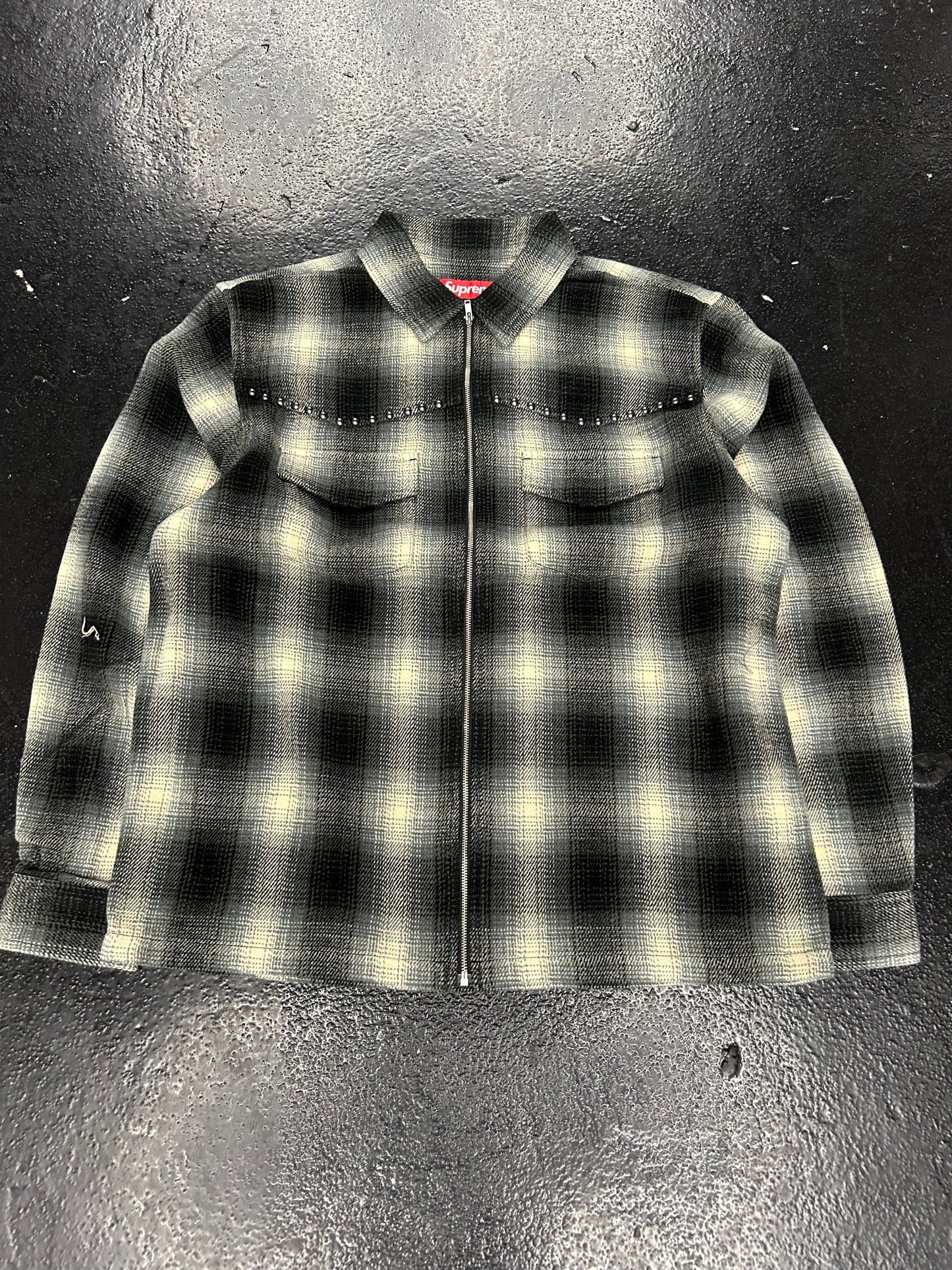 SUPREME PLAID GREEN ZIPUP FLANNEL (BRAND NEW)
