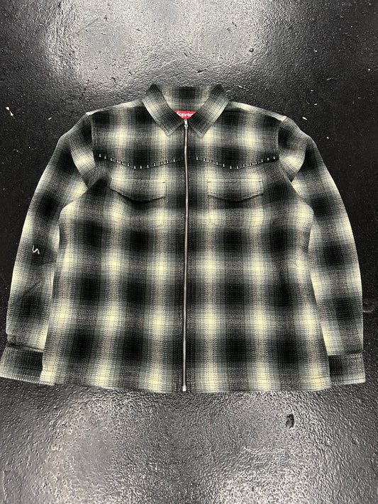 SUPREME PLAID GREEN ZIPUP FLANNEL (BRAND NEW)