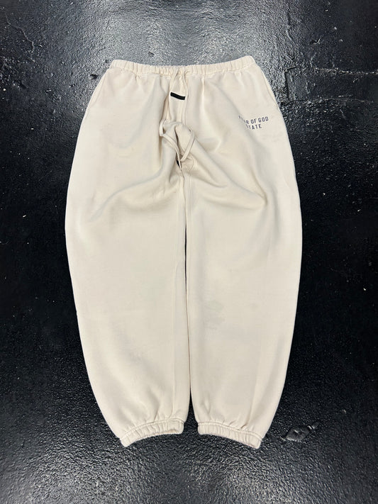 ESSENTIALS FEAR OF GOD STATE CUFFED CREAM SWEATPANTS (BRAND NEW)
