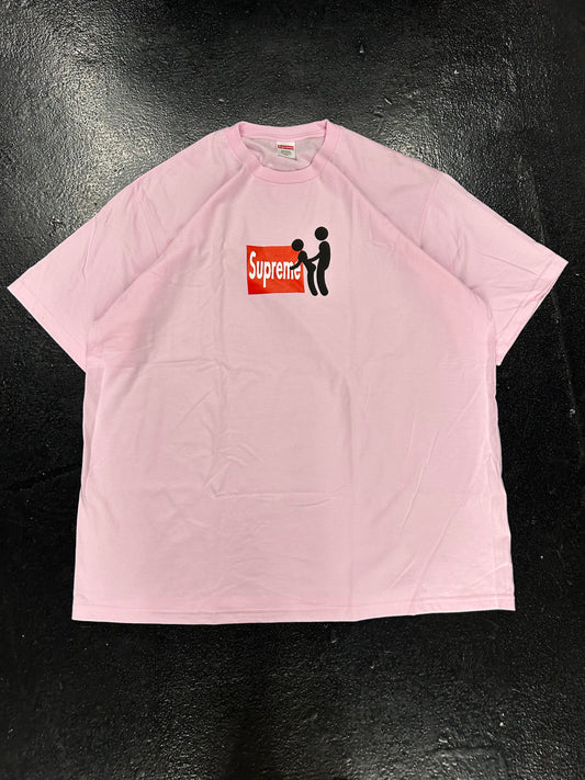 SUPREME PINK BOX LOGO  STICK TEE (BRAND NEW)