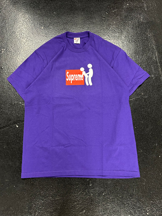 SUPREME PURPLE BOX LOGO STICK TEE (BRAND NEW)