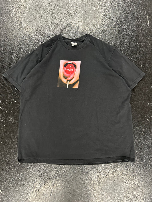 SUPREME BLACK LOLIPOP TEE (PRE OWNED)