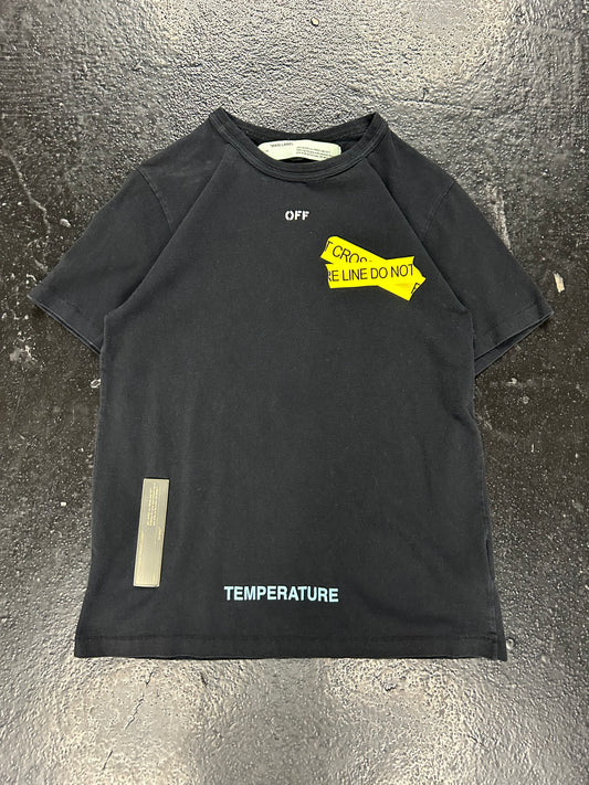 OFF-WHITE CAUTION TAPE BLACK TEE (PRE OWNED)