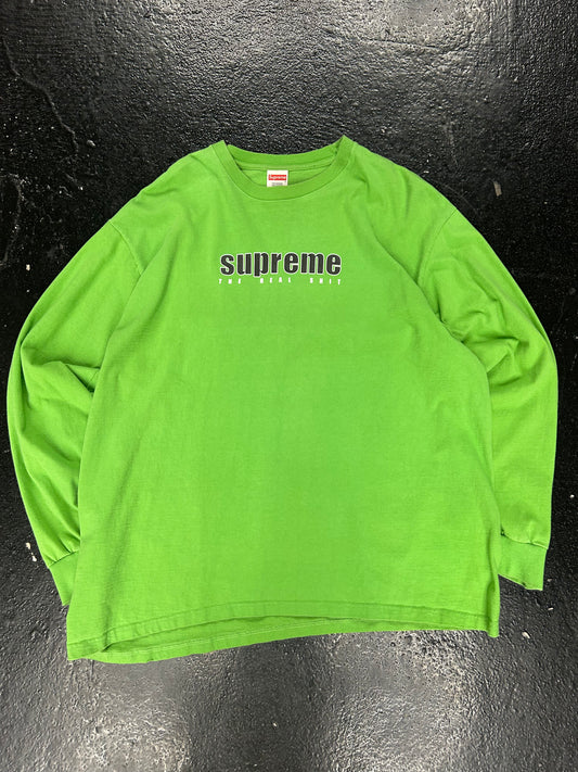 SUPREME THE REAL SHIT GREEN LONGSLEEVE TEE (PRE OWNED)