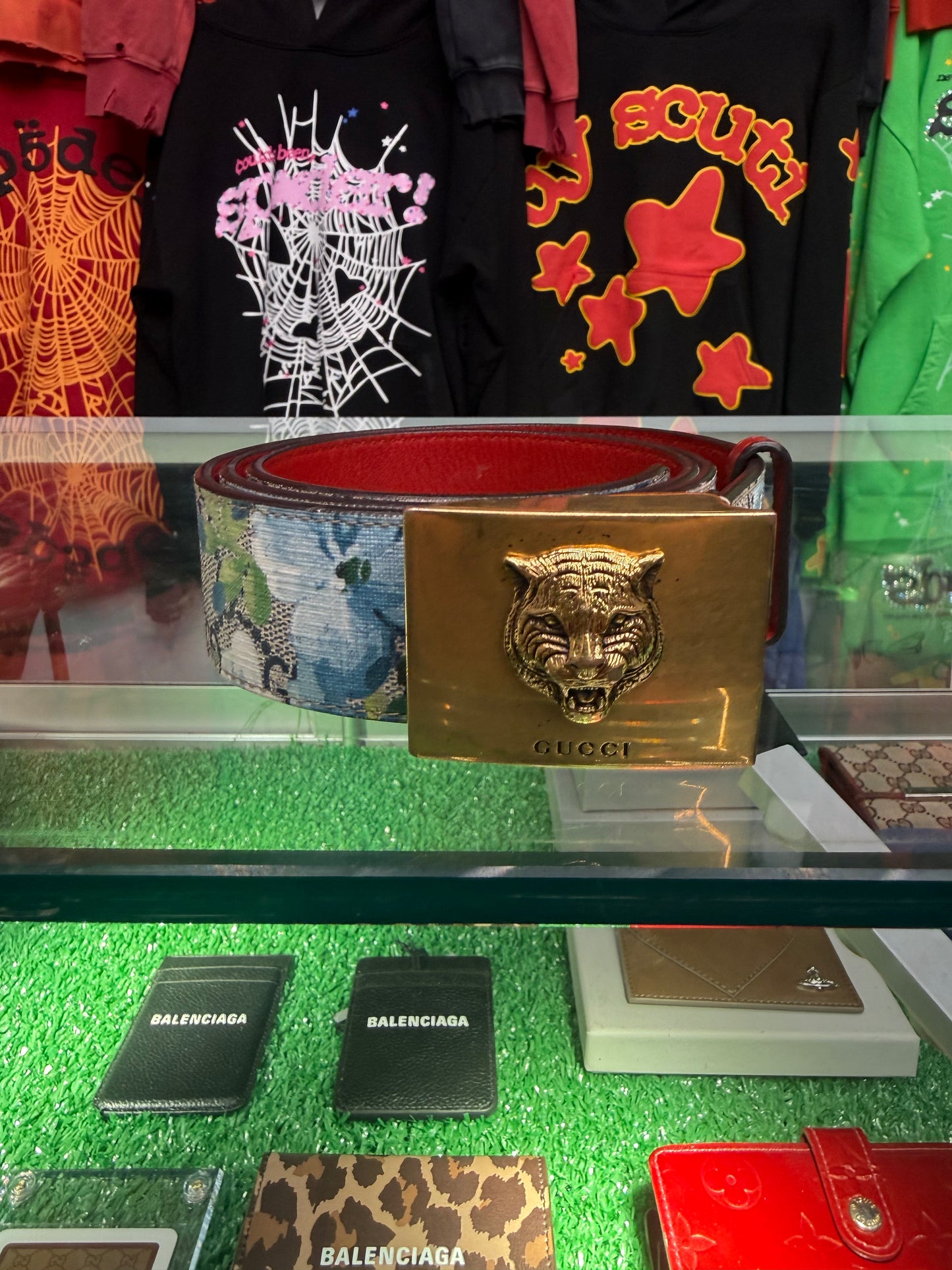 GUCCI GG FLORAL MONOGRAM BELT (PRE-OWNED) (SIZE 36)