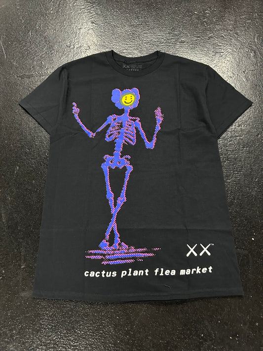 CACTUS PLANT FLEA MARKET SKELETON BLACK TEE (BRAND NEW)