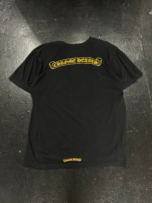 CHROME HEARTS YELLOW BLACK SHORTSLEEVED TEE (PRE-OWNED)