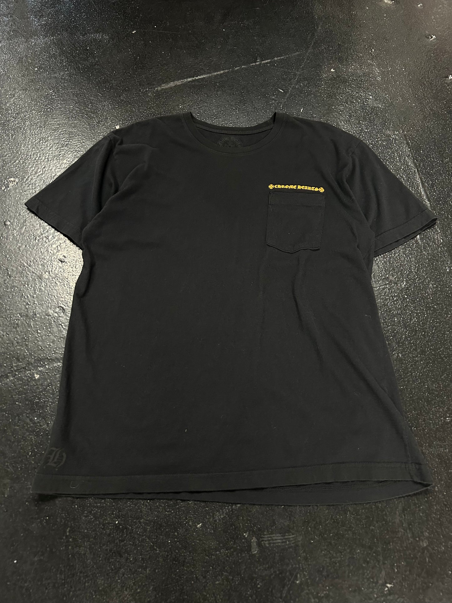 CHROME HEARTS YELLOW BLACK SHORTSLEEVED TEE (PRE-OWNED)
