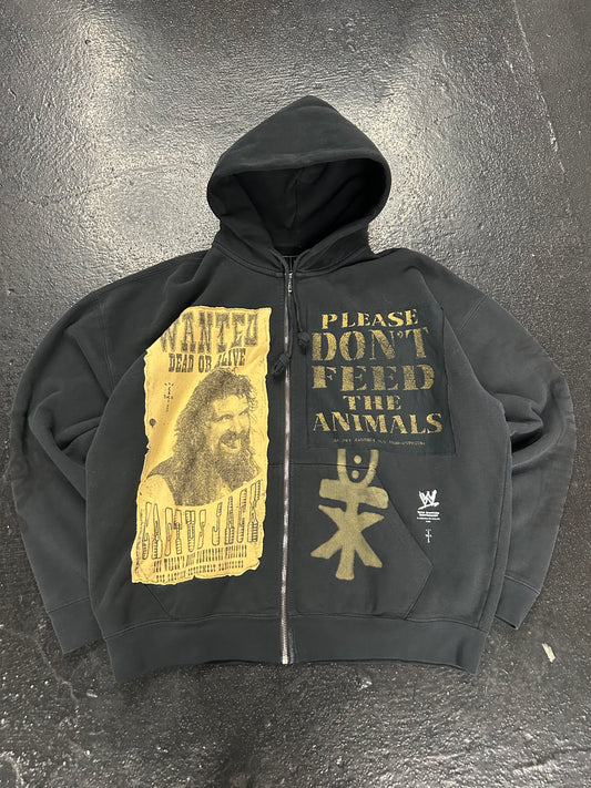 CACTUS JACK X WWE ZIP UP BLACK HOODIE (PRE-OWNED)