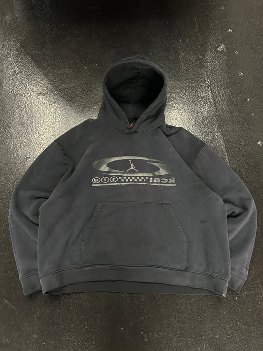 JORDAN X CACTUS JACK BLACK CENTER LOGO HOODIE (PRE-OWNED)