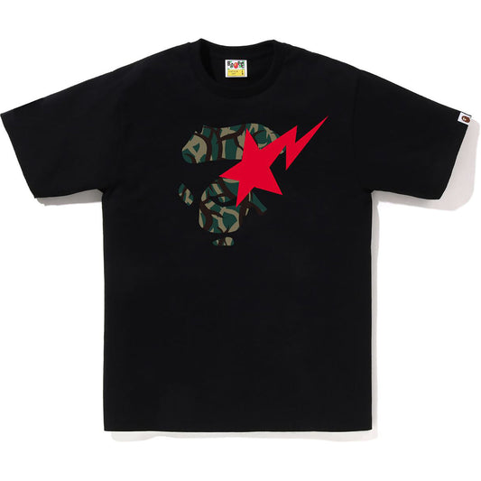 BAPE TRIAL CAMO APE FACE STA BLACK TEE (BRAND NEW)