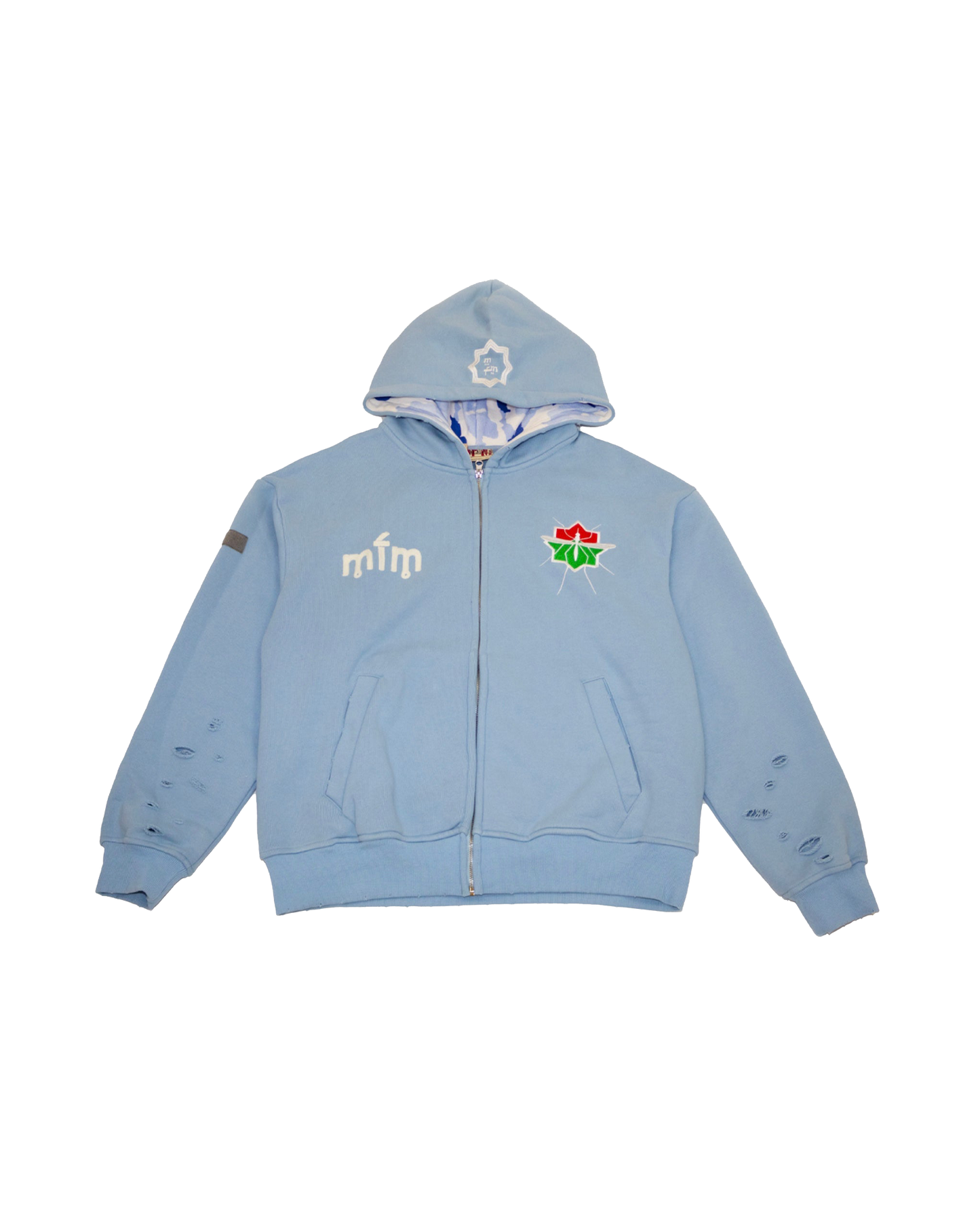 MURD333R FM GLOBAL LIGHT BLUE ZIPUP (BRAND NEW)