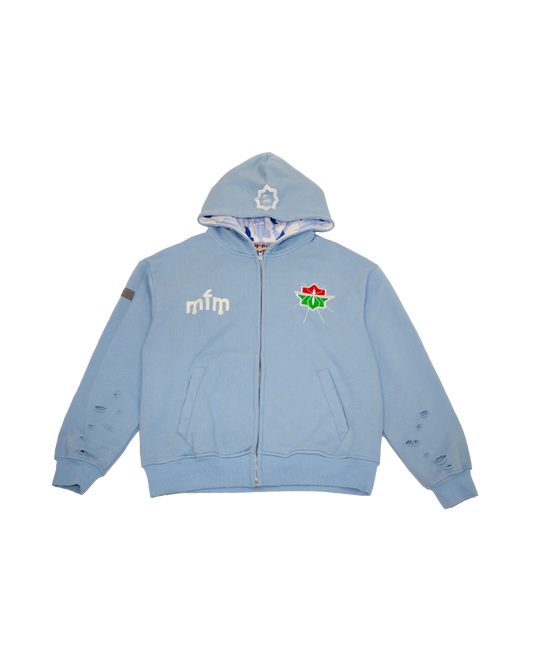 MURD333R FM GLOBAL LIGHT BLUE ZIPUP (BRAND NEW)