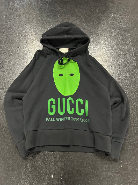 GUCCI GREEN MASK BLACK HOODIE (PREOWNED)