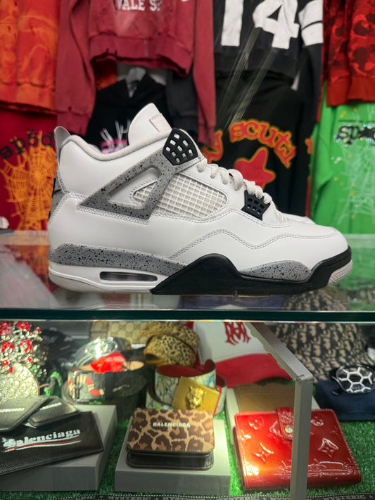 JORDAN 4 RETRO WHITE CEMENT (PRE-OWNED W/ BOX)