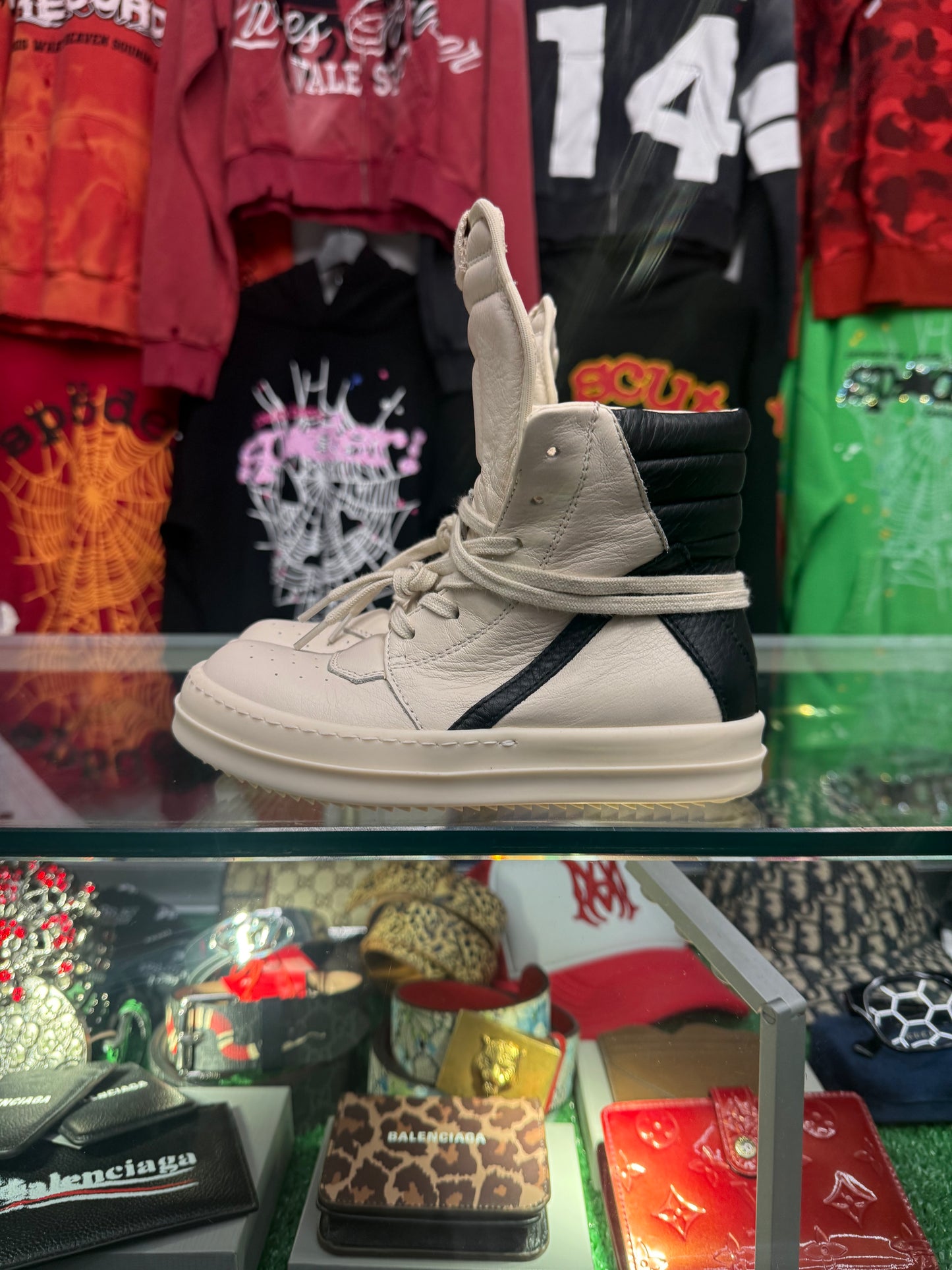 RICK OWENS KIDS GEOBASKETS (PRE-OWNED W/ BOX)