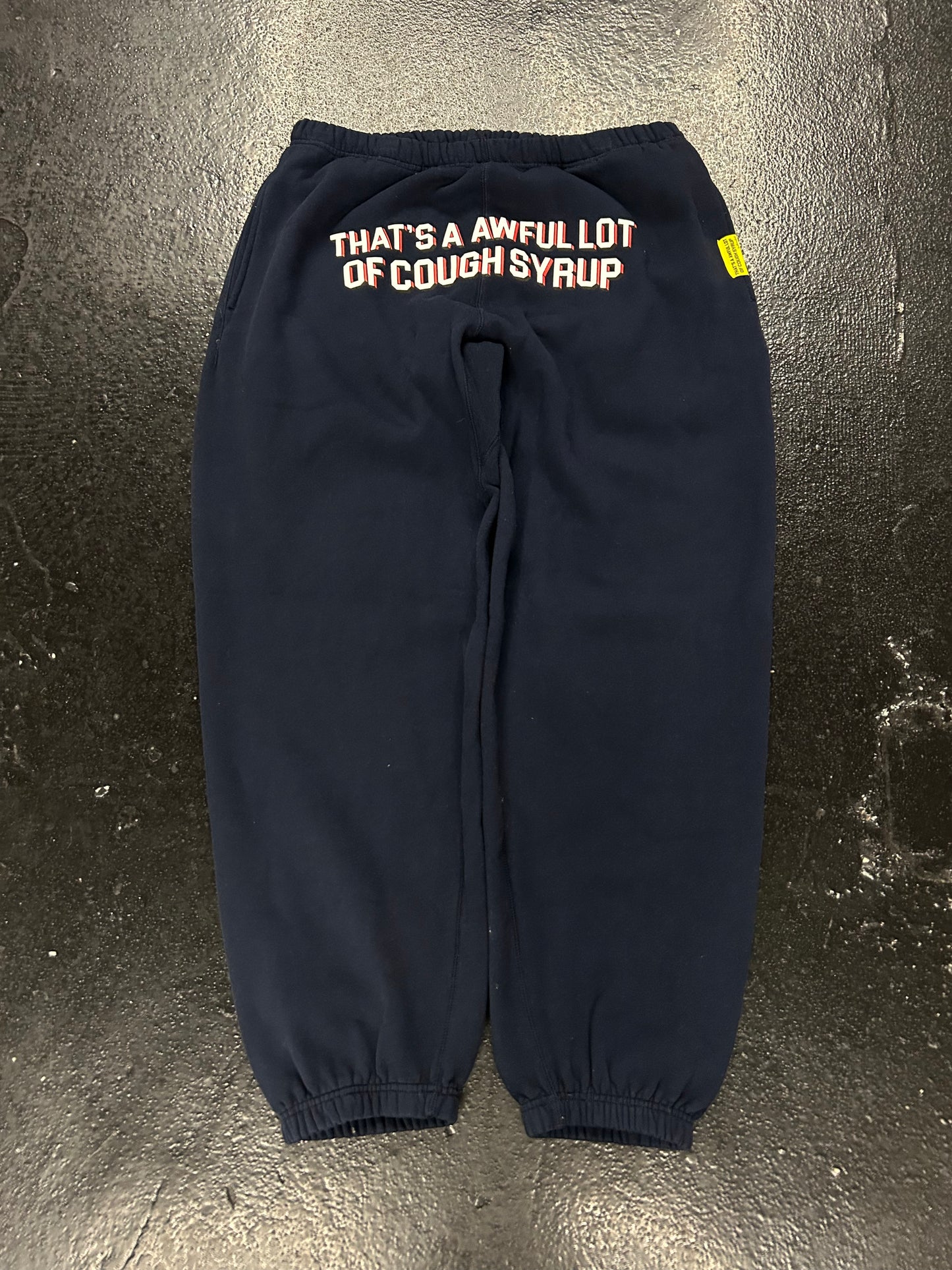 THATS A AWFUL LOT OF COUGH SYRUP BLUE SWEATPANTS (BRAND NEW)