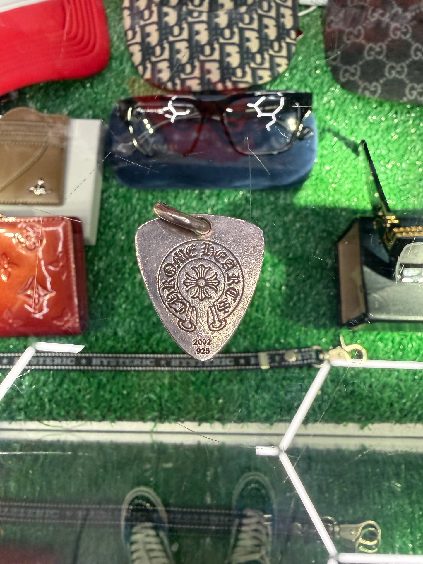CHROME HEARTS FU GUITAR PICK W/ BALL CHAIN