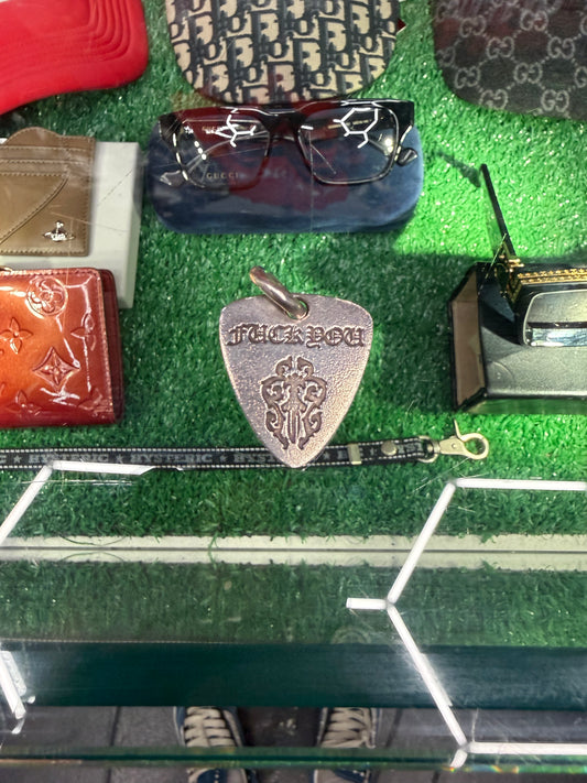 CHROME HEARTS FU GUITAR PICK W/ BALL CHAIN