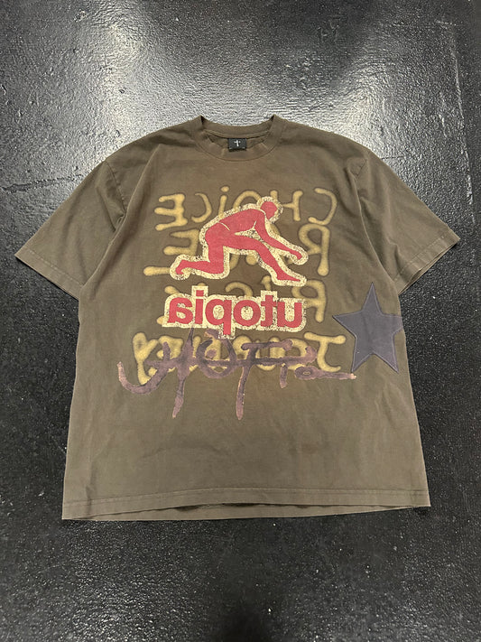 TRAVIS SCOTT UTOPIA BROWN TEE (BRAND NEW)
