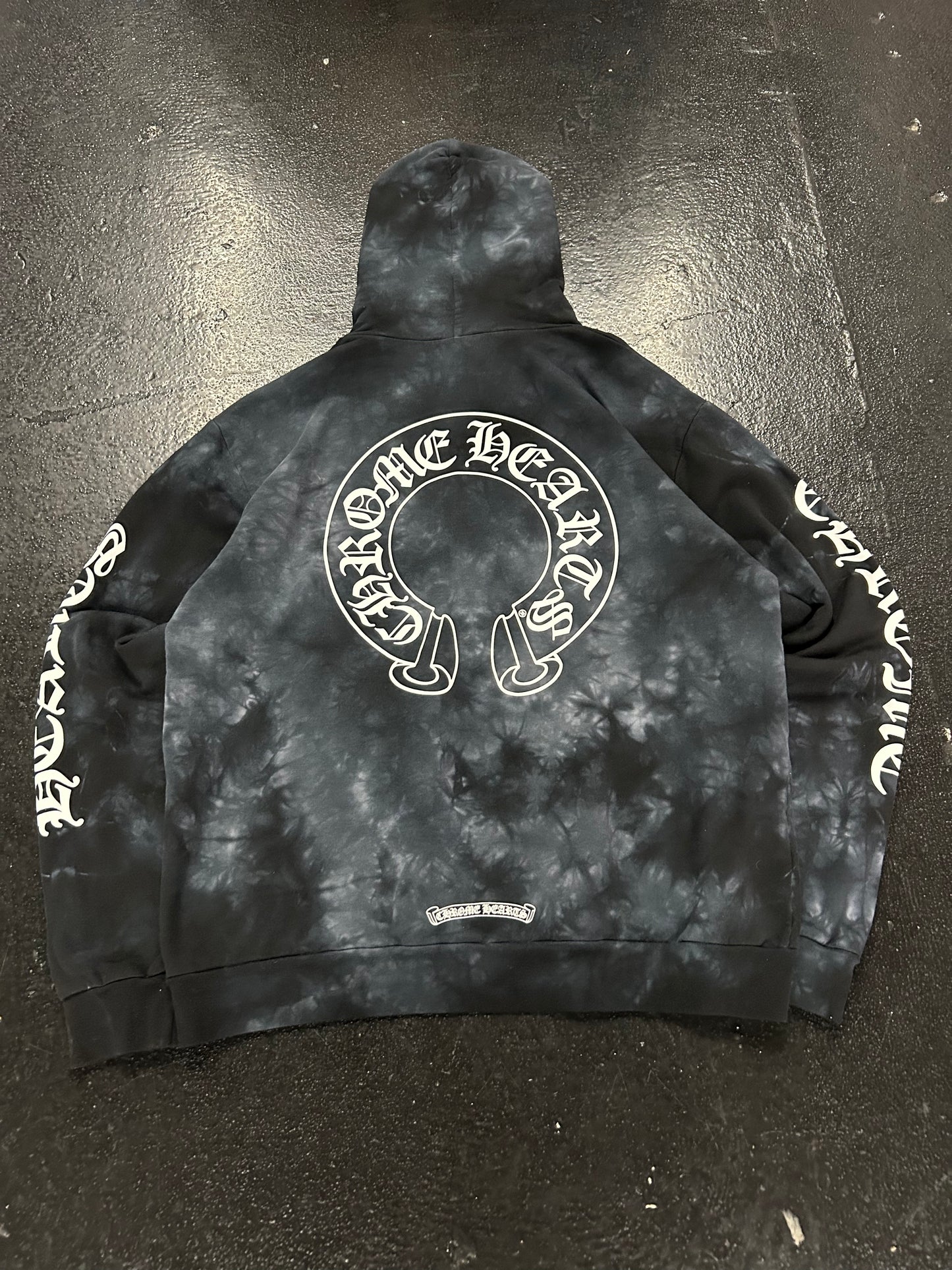 CHROME HEARTS TIEDYE BLACK HOODIE (PRE-OWNED)