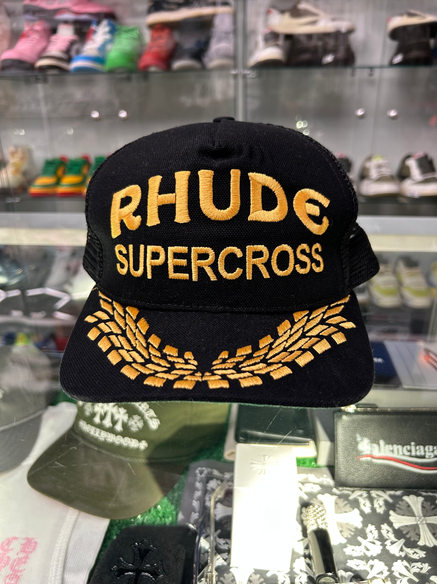 RHUDE SUPERCROSS BLACK SAILORS HAT (PRE-OWNED)