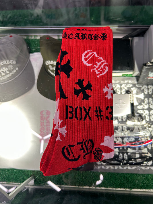 CHROME HEARTS RED SOCKS (BRAND NEW)