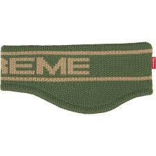 SUPREME GREEN CONTRAST LOGO HEADBAND (BRAND NEW)